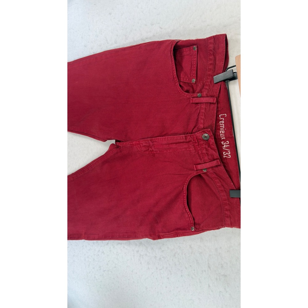 Cremieux Mens Straight Leg Jeans Red 100% Cotton Denim Pants 34x32 - Picture 2 of 10